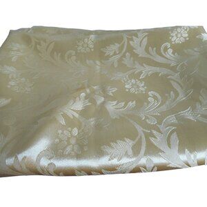 Vintage Gold Damask tablecloth 82 x 59 " rectangle Polyester - Estate Find